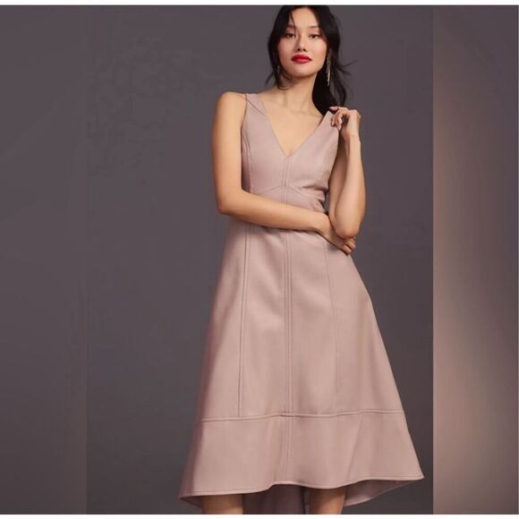 Anthropologie Maeve V Neck Vegan Leather Midi Dress 1X SEE DESCRIPTION - Picture 2 of 10